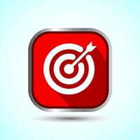 Target goal icon design illustration, Goal sign symbol, Red shadow button design vector
