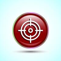 Target goal icon design illustration, Goal sign symbol, Red color round button design vector