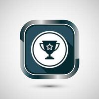 Award icon design illustration, Winning icon, Champion symbol, Gray shadow button design vector