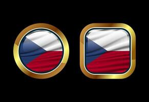 Glossy flag button of Czechoslovakia, High quality web button design vector