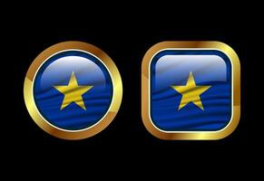 Glossy flag button of Congo Free State, High quality web button design vector