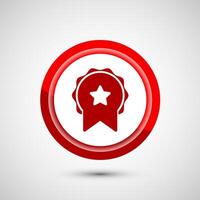 Award icon design illustration, Winning icon, Champion symbol, Red color button design vector