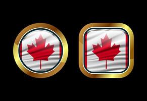 Glossy flag button of Canada, High quality web button design vector