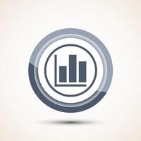 Bar chart icon design illustration, Graph icon, Growth sign, Growth chart, Gray color button design vector