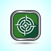 Target goal icon design illustration, Goal sign symbol, Green shadow button design vector