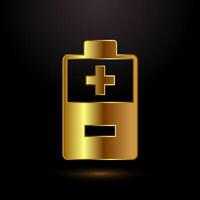 Power, Battery Icon Design Illustration, Golden battery icon for premium ui vector