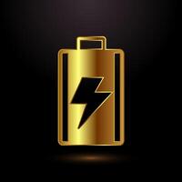 Power, Battery Icon Design Illustration, Gold toned battery icon style guide vector
