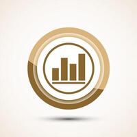 Bar chart icon design illustration, Graph icon, Growth sign, Growth chart, Gold color button design vector