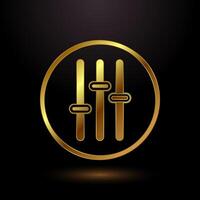 Volume icon design illustration, sound icon in gold color style vector