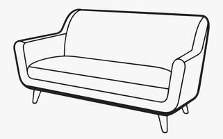 Sofa line art clipart icon vector