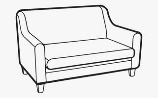 Sofa line art drawing icon vector