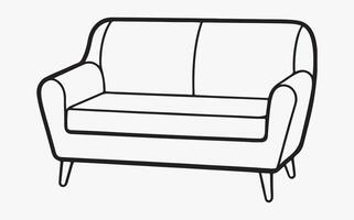 Sofa line art vector