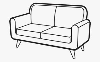 Sofa line art drawing image clipart illustration vector