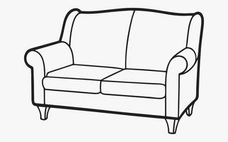 Sofa line art clipart image vector