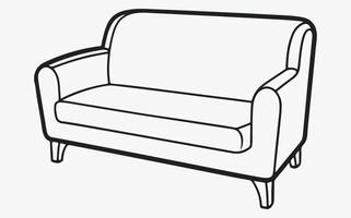 Sofa line art drawing vector