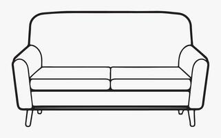 Sofa line art drawing image vector