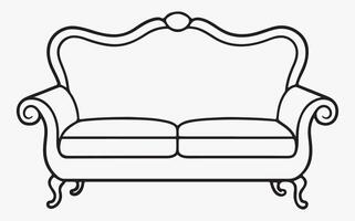 Sofa line art image vector