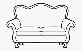 Sofa line art icon vector