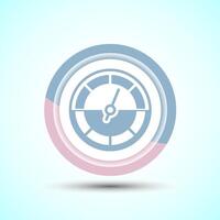 Speedometer Icon design illustration, Speed indicator sign symbol, Pastel color button design vector