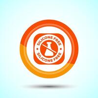 Silicone free icon design illustration, Best Silicone free sign, symbol, Orange Color Button Design vector