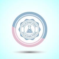 Silicone free icon design illustration, Best Silicone free sign, symbol, Pastel Color Button Design vector