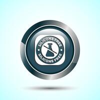 Silicone free icon design illustration, Best Silicone free sign, symbol, Gray Color Round Button Design vector
