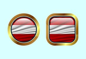 Glossy flag button of Austria, High quality web button design vector