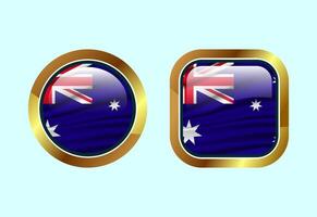 Glossy flag button of Australia, High quality web button design vector
