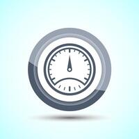 Speedometer Icon design illustration, Speed indicator sign symbol, Gray color button design vector