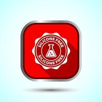 Silicone free icon design illustration, Best Silicone free sign, symbol, Red Shadow Button Design vector