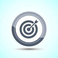 Target goal icon design illustration, Goal sign symbol, Gray color button design vector