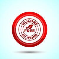 Silicone free icon design illustration, Best Silicone free sign, symbol, Red Color Button Design vector