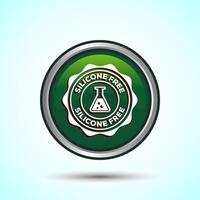 Silicone free icon design illustration, Best Silicone free sign, symbol, Green Color Round Button Design vector