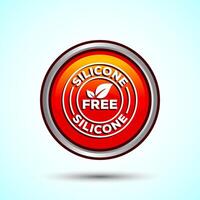 Silicone free icon design illustration, Best Silicone free sign, symbol, Orange Color Round Button Design vector