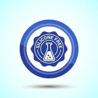 Silicone free icon design illustration, Best Silicone free sign, symbol, Blue Color Button Design vector