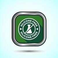 Silicone free icon design illustration, Best Silicone free sign, symbol, Green Shadow Button Design vector