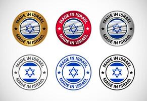 Made in Israel label icon with flag. Icon set for business, badge, seal, sticker, logo, and symbol vector