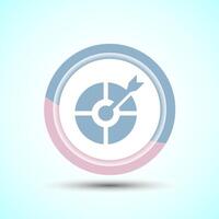Target goal icon design illustration, Goal sign symbol, Pastel color button design vector