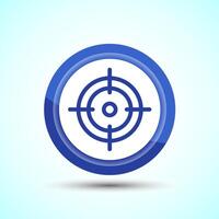 Target goal icon design illustration, Goal sign symbol, Blue color button design vector
