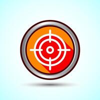Target goal icon design illustration, Goal sign symbol, Orange shadow button design vector