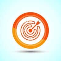 Target goal icon design illustration, Goal sign symbol, Orange color button design vector