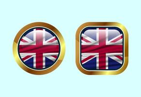 Glossy flag button of United Kingdom, High quality web button design vector