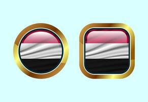 Glossy flag button of Yemen, High quality web button design vector