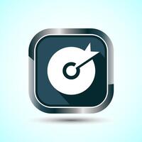 Target goal icon design illustration, Goal sign symbol, Gray shadow button design vector