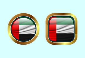 Glossy flag button of United Arab Emirates, High quality web button design vector
