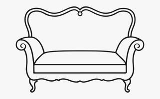 Simple sofa minimal line art image clipart illustration vector