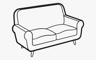 Modern sofa line art icon vector