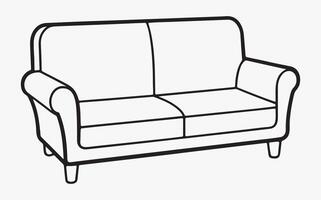 minimalist sofa outline image clipart illustration vector
