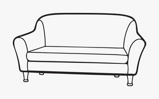 Simple sofa line art iimage vector