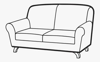 Sofa icon line art image vector